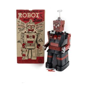 Louis Marx electric robot and Son. Full plastic robot in red…