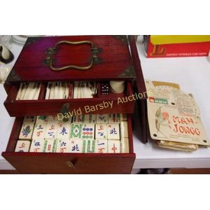 Sold at Auction: A Timber Cased Antique Mahjong Set (W:21cm)