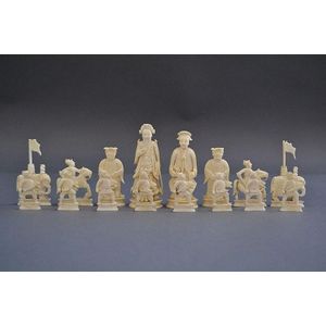 Antique 19th century Chinese export carved ivory, complete…