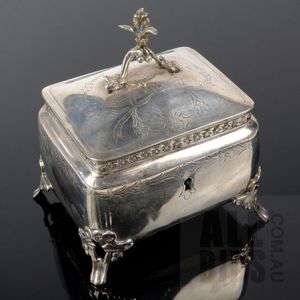Austrian .750 standard silver jewellery casket, 19th century,…