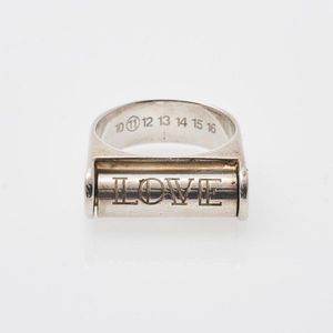 Margiela Love/Hate Sterling Silver Rotating Ring - Rings - Jewellery