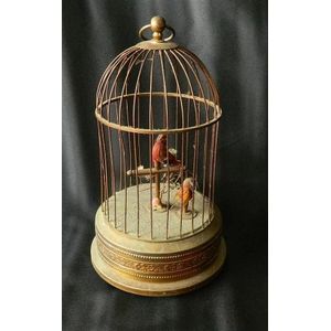A French 19th century automaton birds in cage not in working…