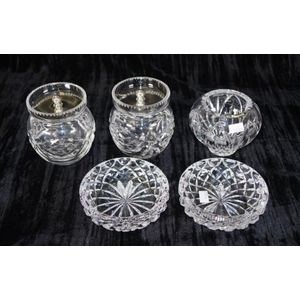 Five Waterford Crystal tableware items including 'Marquis' bowl,…