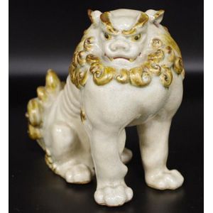 Japanese Ceramic Temple Dog Figure with Character Marks - Ceramics ...