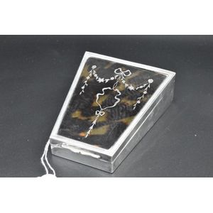 Sterling silver and tortoise shell lidded box decorated with…