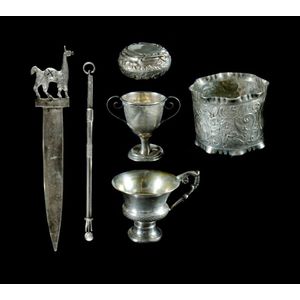 Six various silver items. Hallmarked sterling silver swiz…