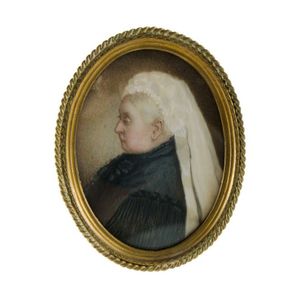 Portrait miniature of Queen Victoria. in oval gilt frame. 9 x 7…