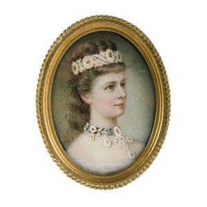 Portrait miniature of Empress Elizabeth of Austria. in oval…