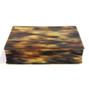 A faux tortoiseshell rectangular covered box, early 20th…