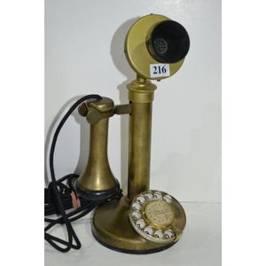 Details about   Antique Black Vintage Look Brass Candlestick Telephone Rotary Dial Telephone 