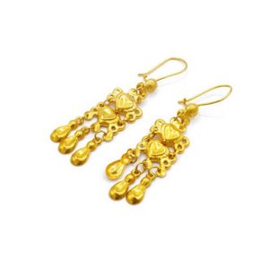 Gold Heart Chandelier Earrings