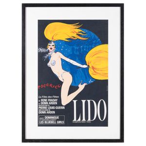 A framed Godfather poster, framed French cabaret poster and…