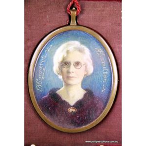 A fine portrait miniature, mid 20th century, attributed to Lisa…