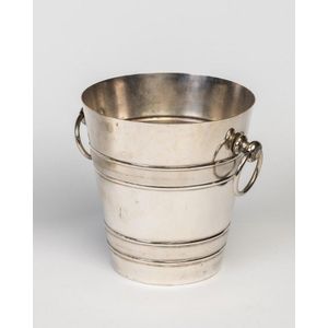 A silver plated tapered circular tapered Champagne cooler with…