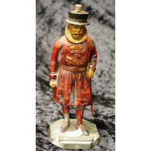 Vintage cast metal Beefeater figure, with detachable head,…