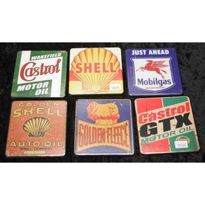 Set six oil Company beer glass coasters, each coaster with…