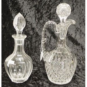 Two good cut crystal spirit decanters, including: early bottle…
