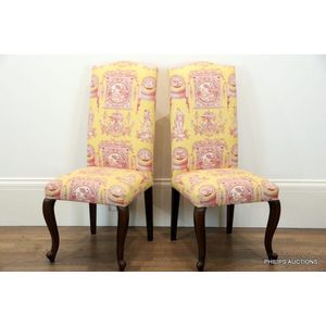 Toile-covered high back dining chairs in French style - Seating - Sets ...