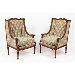 Louis XV French Walnut Bergere Chair - Park + Eighth