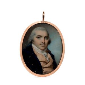 A pair of Regency portrait miniatures, in the style of George…