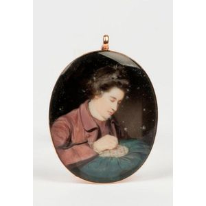 A gold framed portrait miniature of Mary Lennox Bruce, Duchess…
