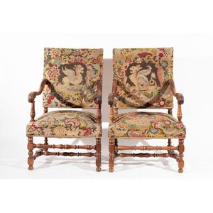 French Louis XV Period Walnut Chair with Original Tapestry - Fireside  Antiques