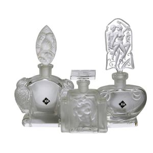 French Deco Perfume Travel Case With Crystal Perfume Bottles -   Australia