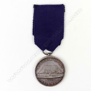 H.M.S. New Zealand 1913 medal, detailed 'To the Officers & Crew…