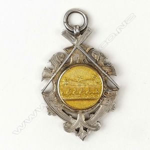 A 1911 silver 'Otley cup' rowing fob medallion, silver with…