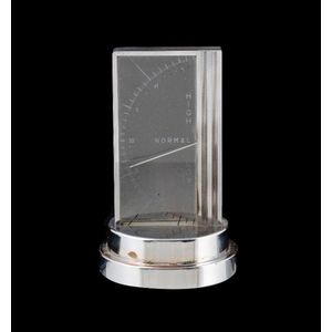 Zeiss Art Deco chrome 'Ikon' desk barometer, rectangular top on…