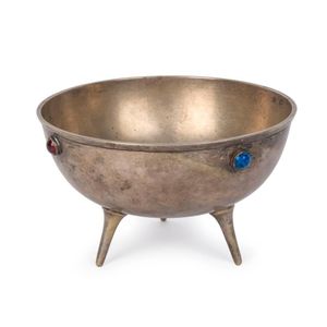 Christopher Dresser style silver plated bowl with inset…