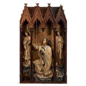 A stunning Flemish Gothic revival alter piece adorned with…