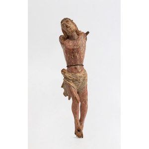 A Continental Corpus Christi (part) statue, carved wood with…