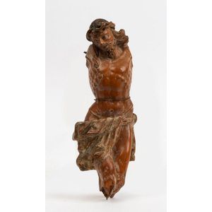A Continental Corpus Christi statue, carved wood with…
