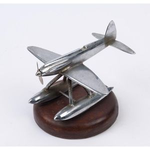 AIRPLANE Desk Paperweight Decor Statue Brass & Marble from BECK Aviation  Vintage 