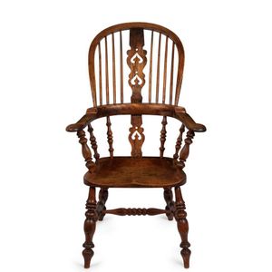 An English antique Windsor armchair, elm and beech, 19th&hellip;