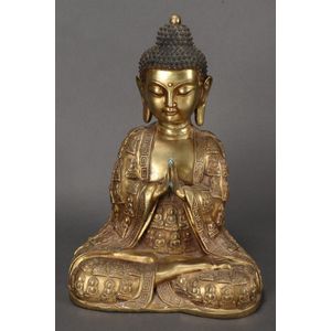 Living & Co Decorative Buddha Ornament - 18cm x 15cm x 26cm Brown Mid Brown  Mid