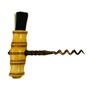 A 19th century corkscrew, the handle of marine ivory with a…