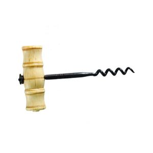 A 19th century bone handled iron twist corkscrew, length 14.5 cm