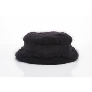 Chanel, black mohair Boater hat, with wide black grosgrain&hellip;