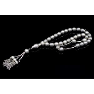 Silver Islamic prayer beads tesbih marked 925. Approx bead…