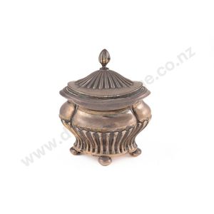 Edward VII sterling silver tea caddy part fluted quatrefoil…