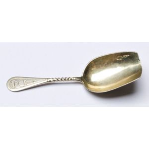 Antique Russian silver tea caddy spoon, marked. 84 Zolotniki.…