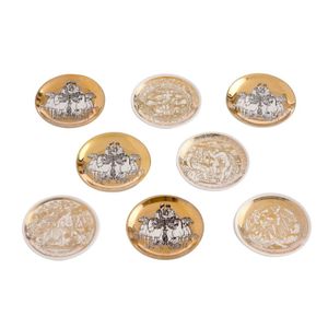 Piero Fornasetti eight Mitologia &, Chariot plates, painted…