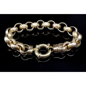 Vintage 9ct yellow gold fancy link belcher bracelet, marked 9ct.…