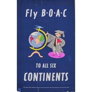 An original 'Fly with BOAC' poster, some damage to the edges…