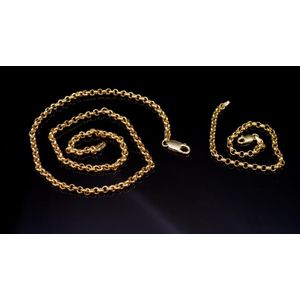 9ct yellow gold belcher necklace and bracelet marked 375 Italy.…