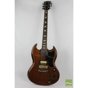Gibson SG timber guitar, having a mahogany body and neck and a…