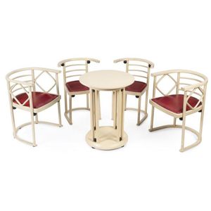 A five piece cafe setting, designed by Josef Hoffmann for the…