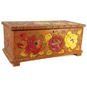 A large Jane Brenkley storage box, the exterior deeply and…